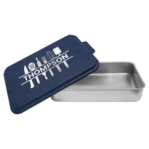 Personalized Cake Pan with Last Name and Six Utensils