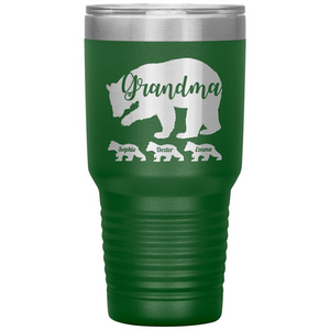 Personalized  Female Bear and Cub 30 oz tumbler