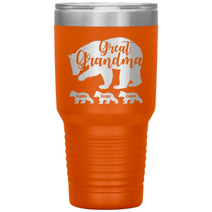 Personalized  Female Bear and Cub 30 oz tumbler