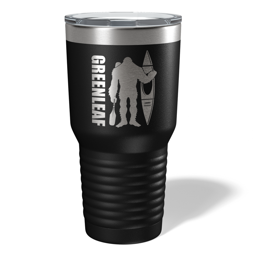 Bigfoot with Kayak Greenleaf Trail Run 30oz Tumbler