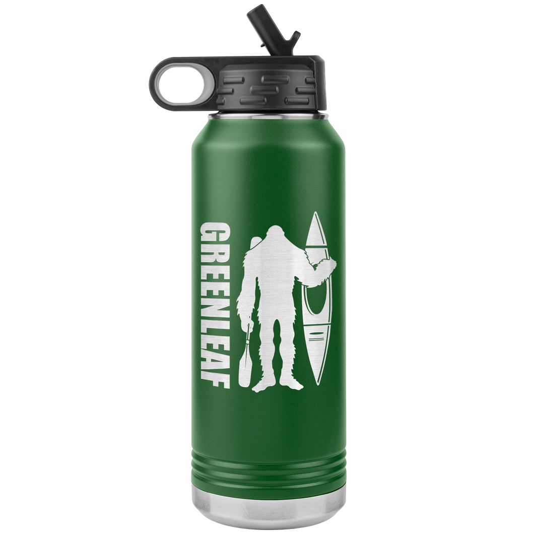 Bigfoot with Kayak Greenleaf Trail Run 32oz Water Bottle