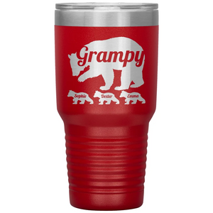 Personalized Bear and Cub 30 oz tumbler