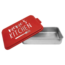 Personalized Cake Pan with Kitchen and Fork Design