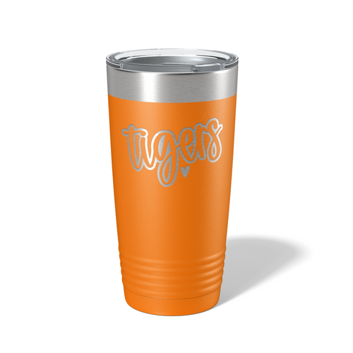 Tahlequah Tigers Cursive with Heart 20oz Tumbler