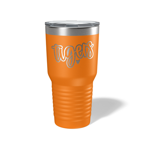 Tahlequah Tigers Cursive with Heart 30oz Tumbler