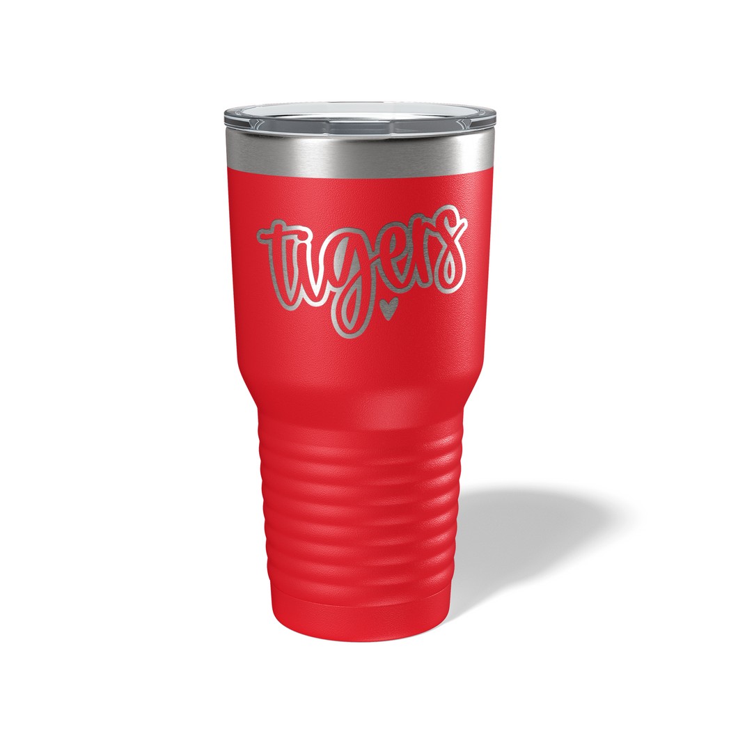 Fort Gibson Tigers Cursive with Heart 30oz Tumbler